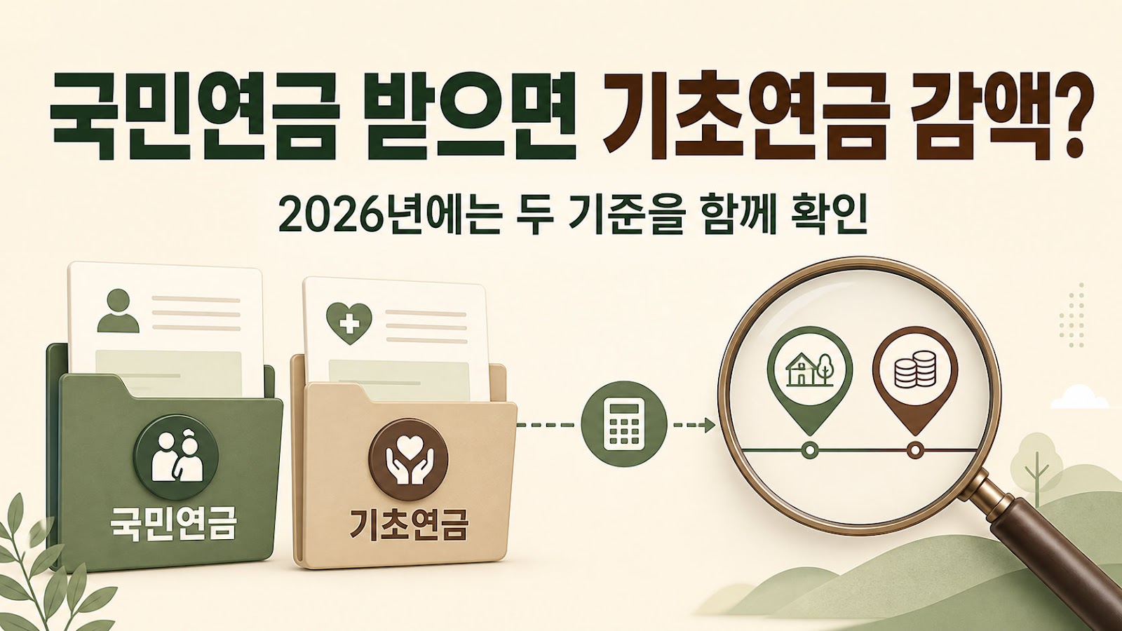 국민연금 받으면 기초연금 감액될까? 2026년 기준과 A급여액