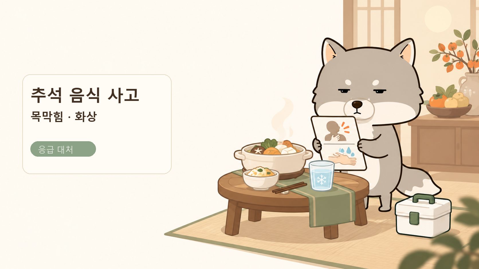 추석 음식 목막힘·화상 사고, 어르신과 아이 응급 대처