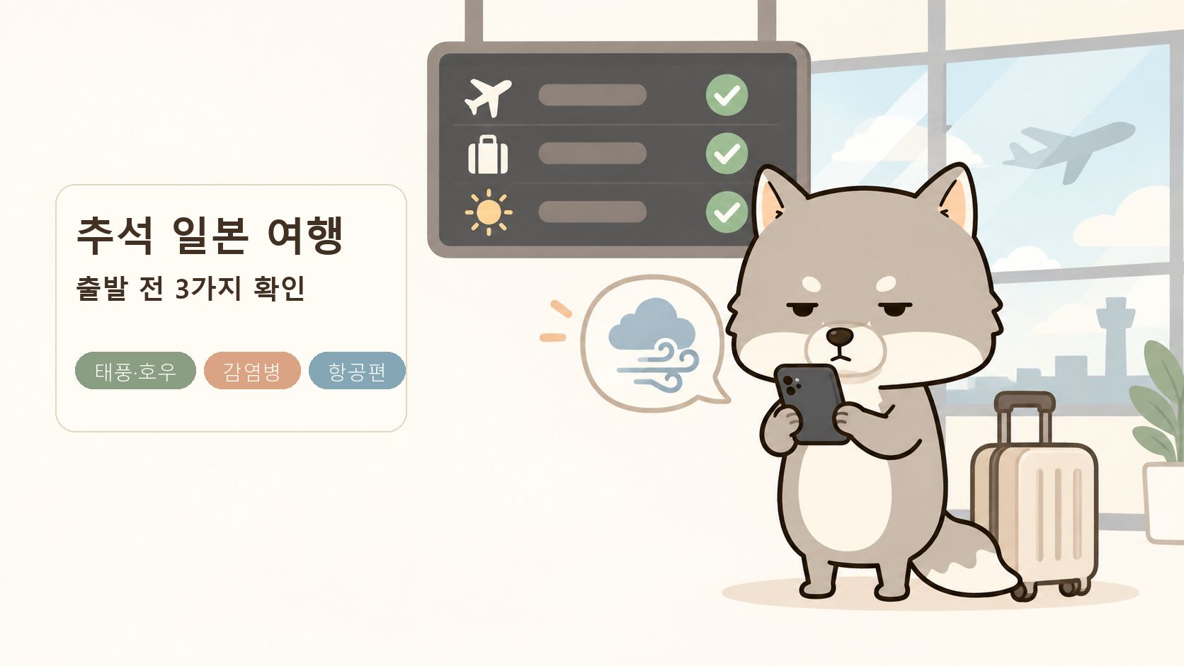 추석 일본 여행 전 태풍·감염병·항공편 확인 순서